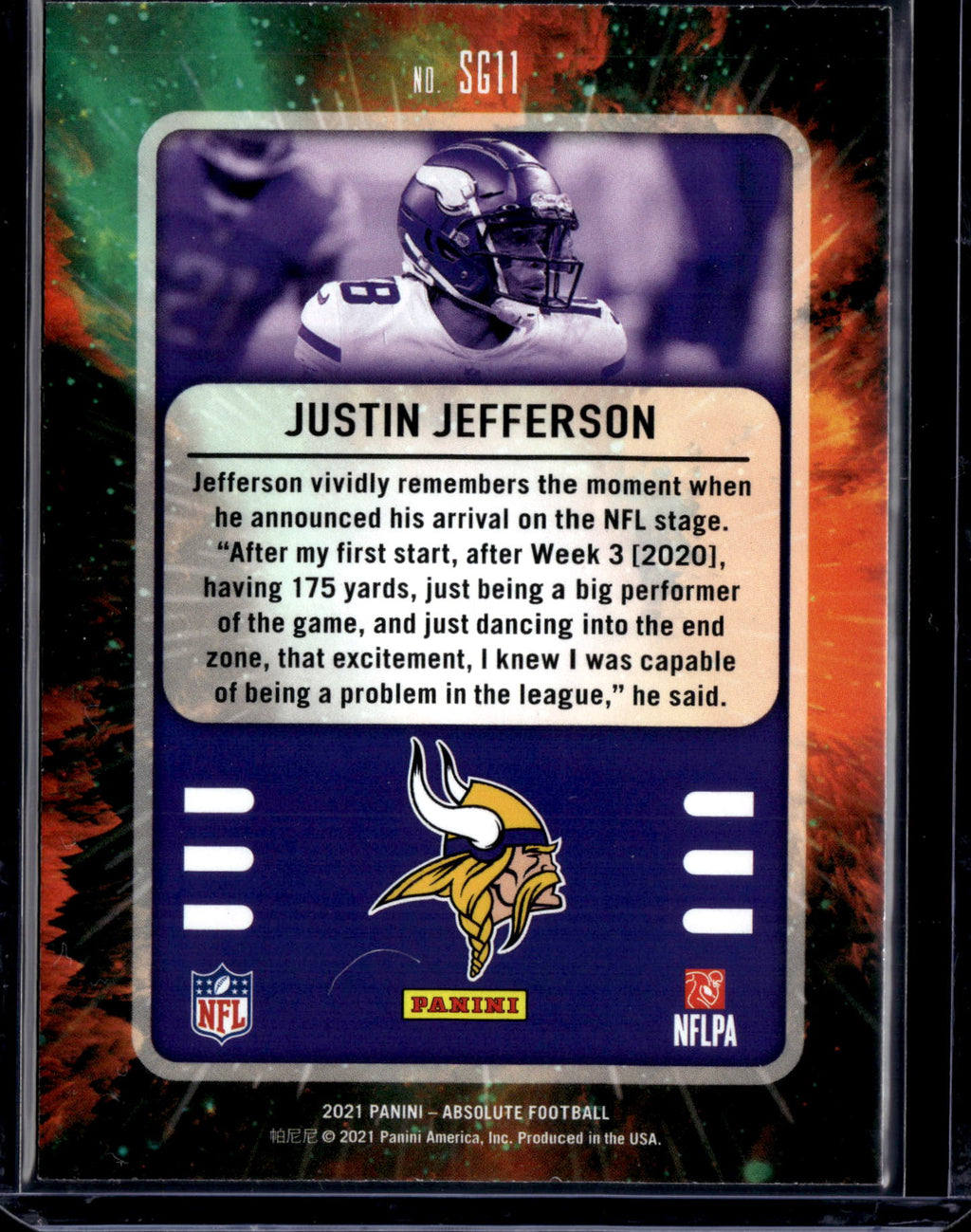 2021 Panini Absolute Football Star Gazing Justin Jefferson #SG11
