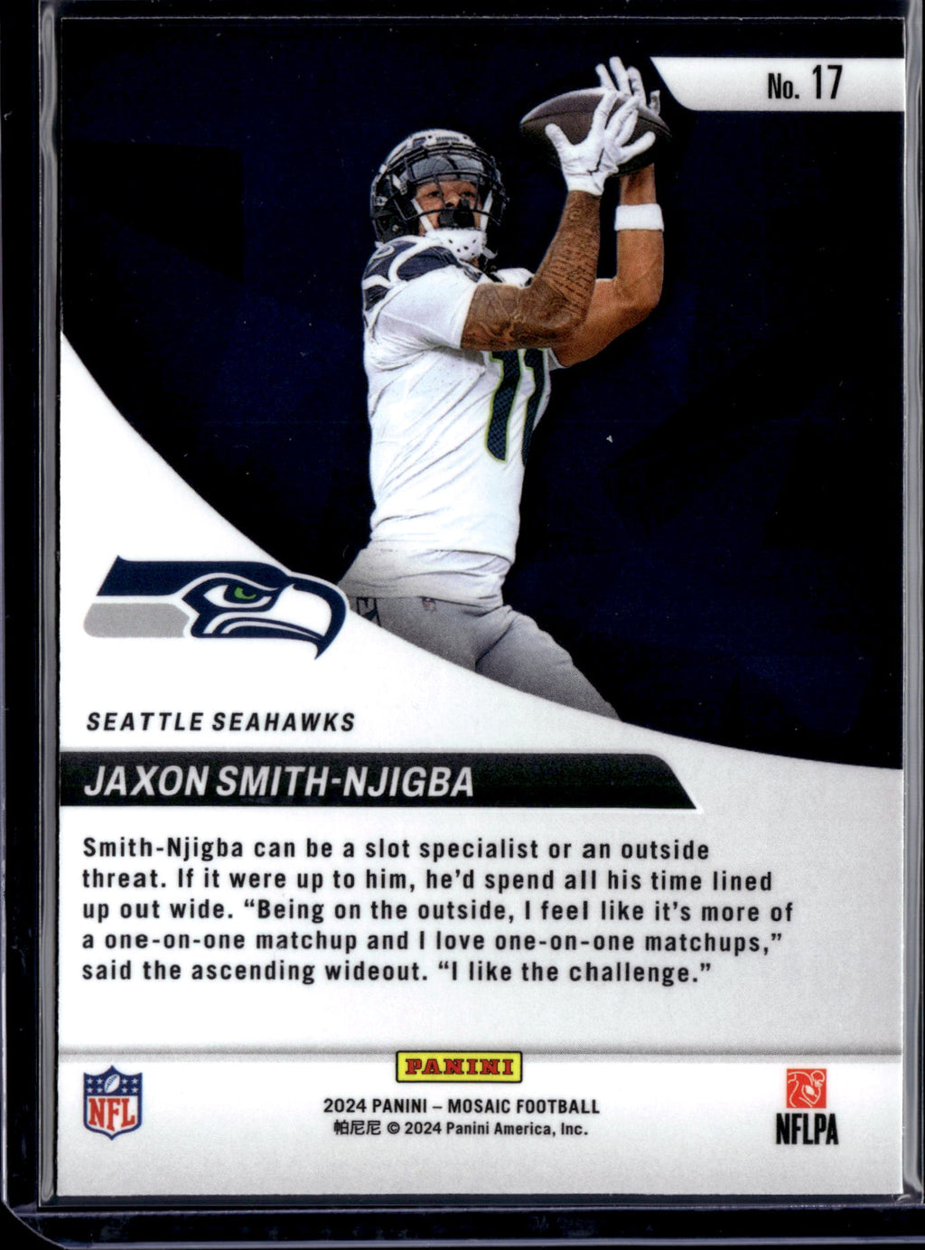2024 Panini Mosaic Football Jaxon Smith-Njigba #17 Elevate Black