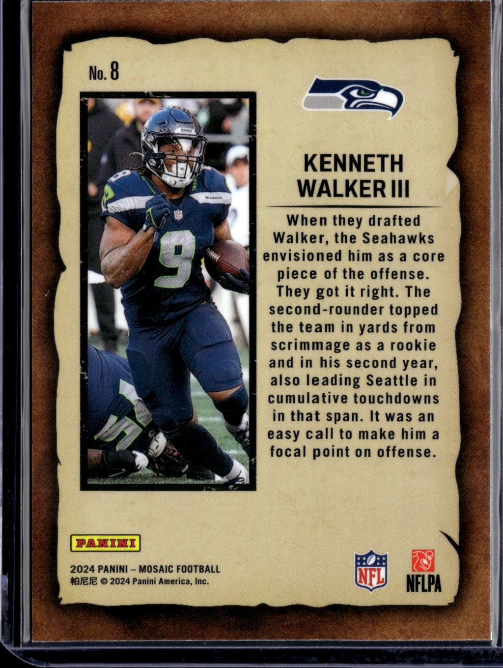 2024 Panini Mosaic Football Notoriety Kenneth Walker III #8