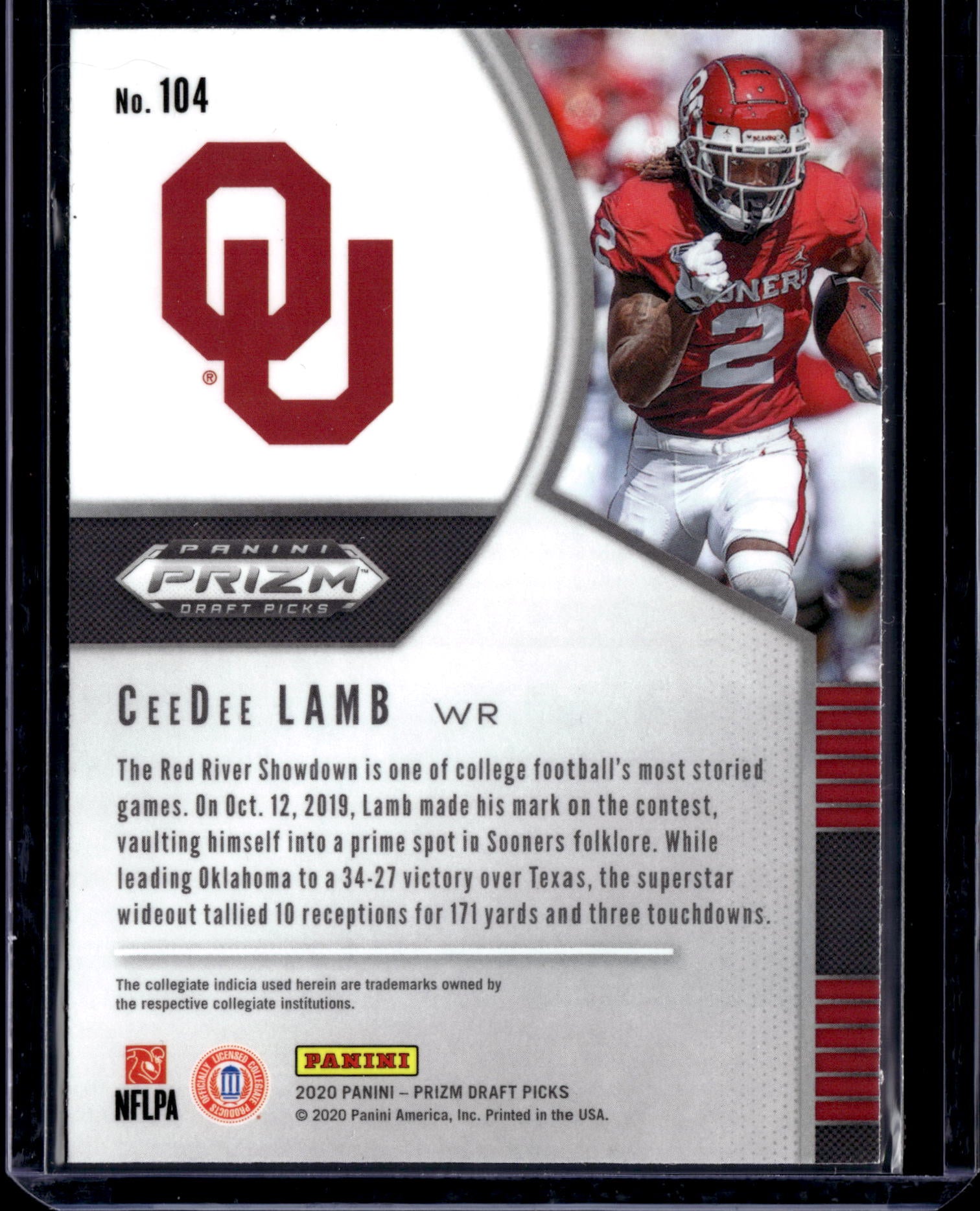 2020 Panini Prizm Draft Picks CeeDee Lamb #104 RC