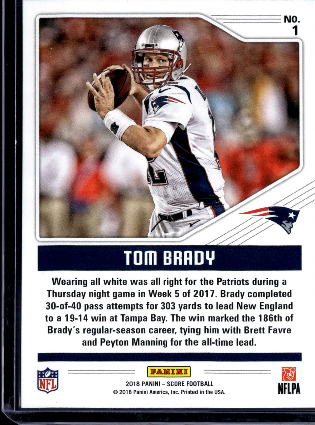 2018 Score Color Rush Tom Brady #1