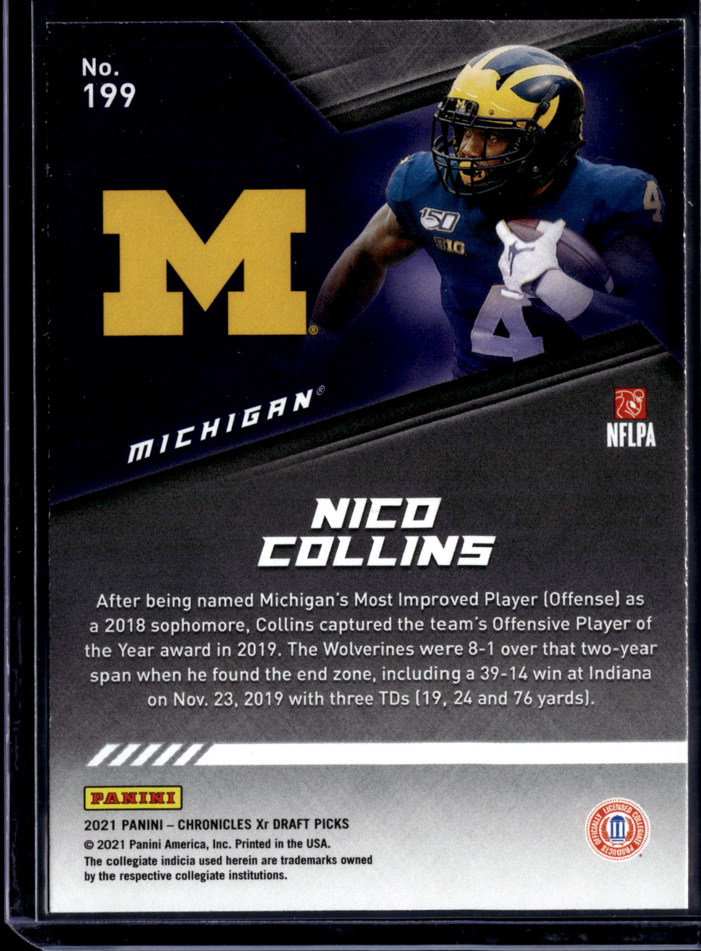 2021 Panini Chronicles XR Draft Picks Nico Collins #199 RC