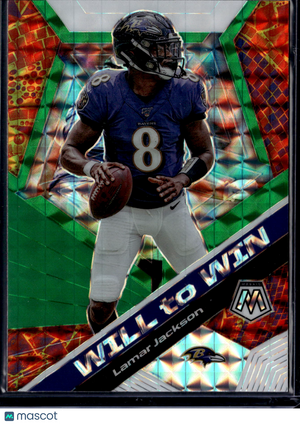2020 Panini Mosaic Prizm Lamar Jackson #WW2 Green