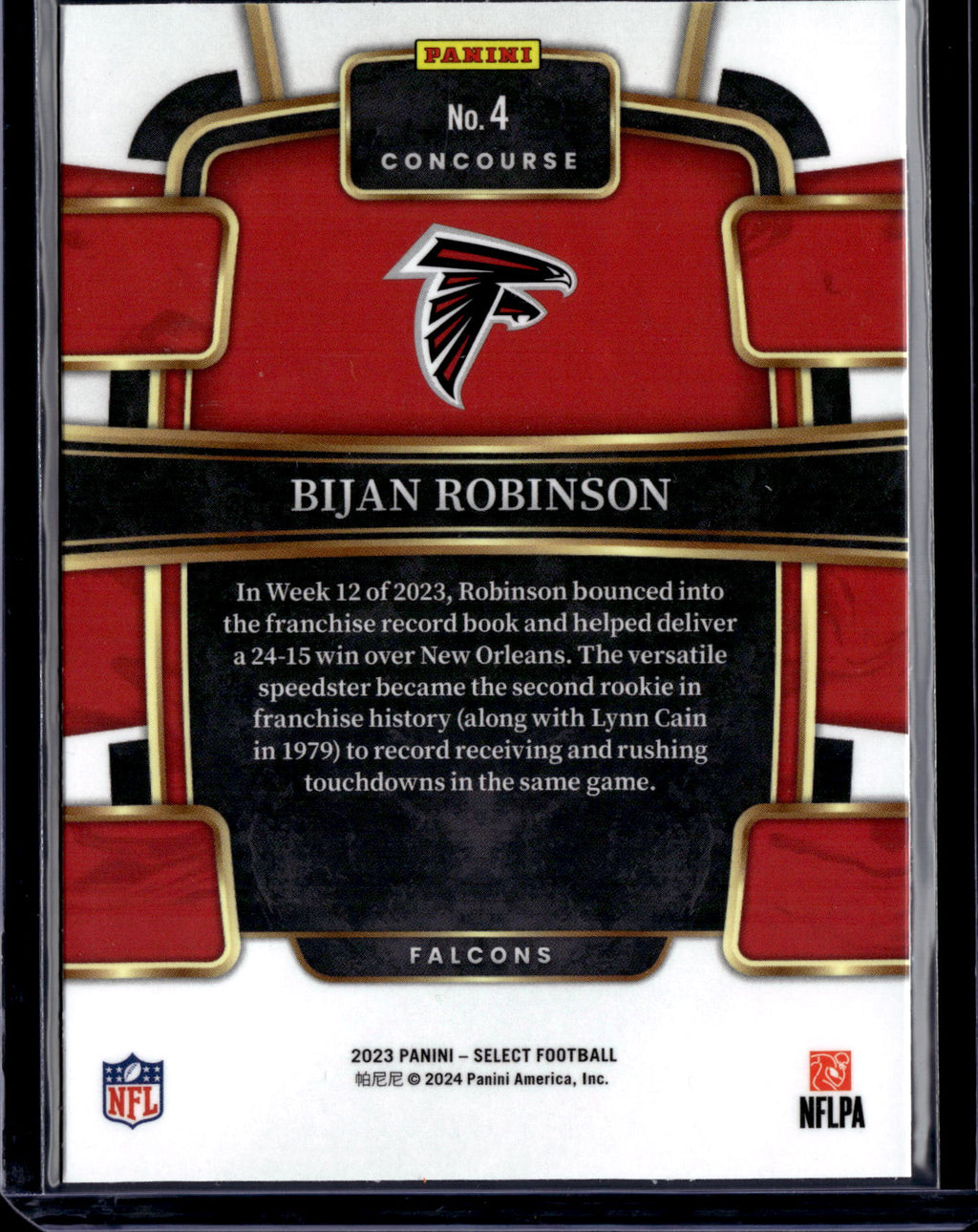 2024 Panini Select Concourse Bijan Robinson #4 RC