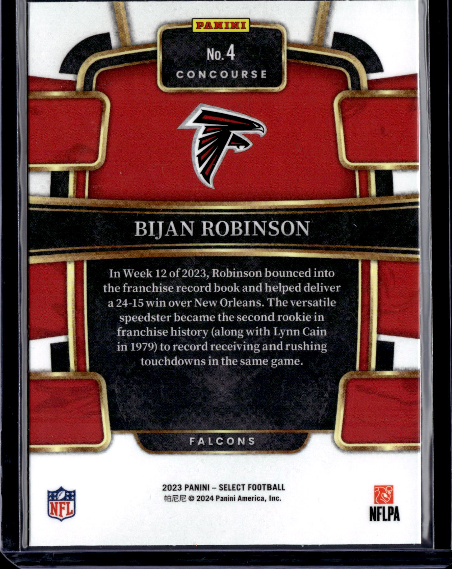 2024 Panini Select Concourse Bijan Robinson #4 RC