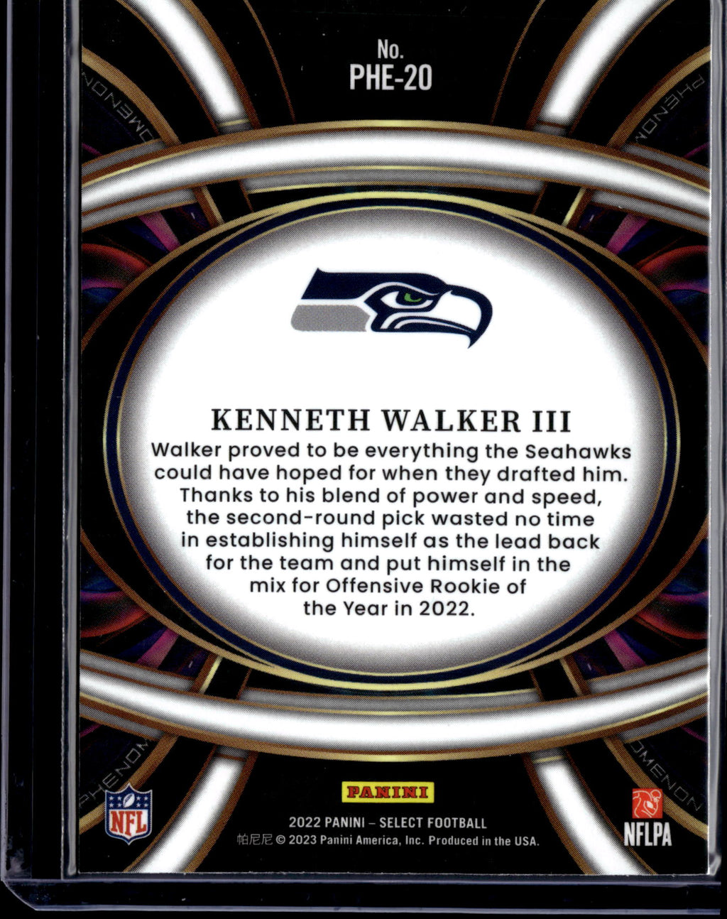 2023 Panini Select Phenomenon Kenneth Walker III #PHE-20