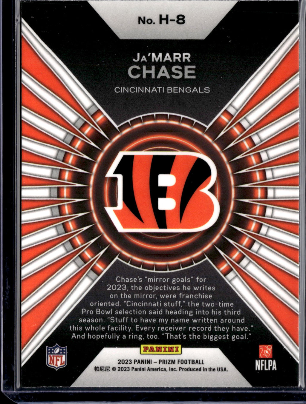 2023 Panini Prizm Hype Ja'Marr Chase #H-8 Red