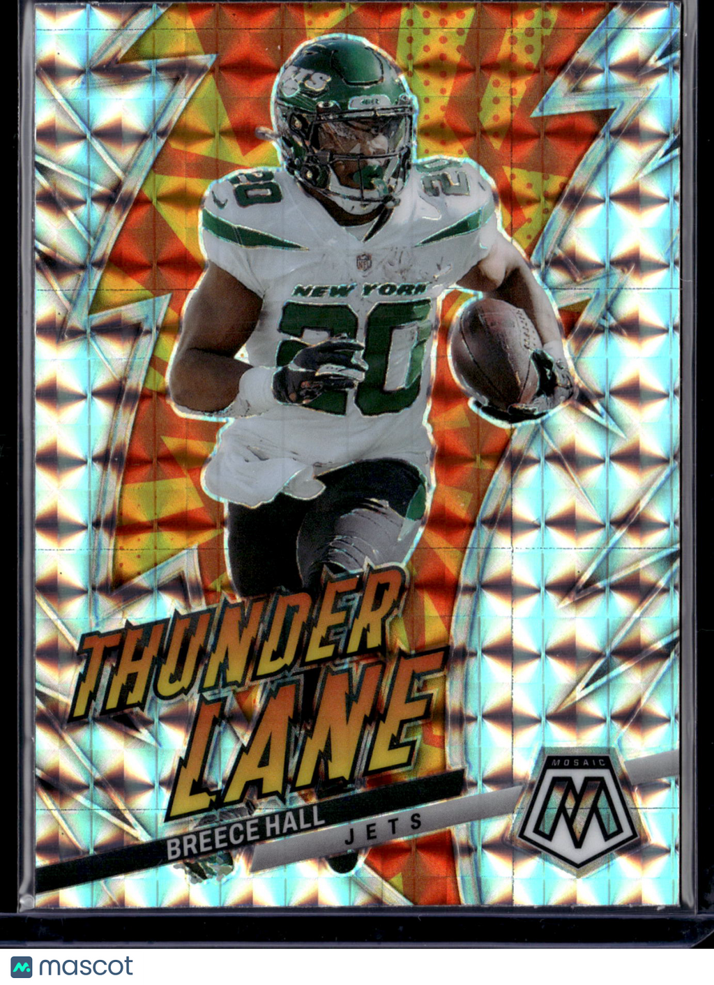 2023 Panini Mosaic Mosaic Thunder Lane Breece Hall #TL-BH Silver Prizm