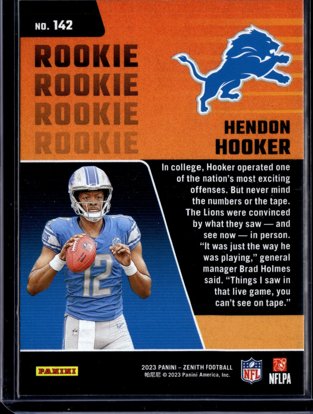2023 Panini Zenith Red Zone Hendon Hooker #142 RC
