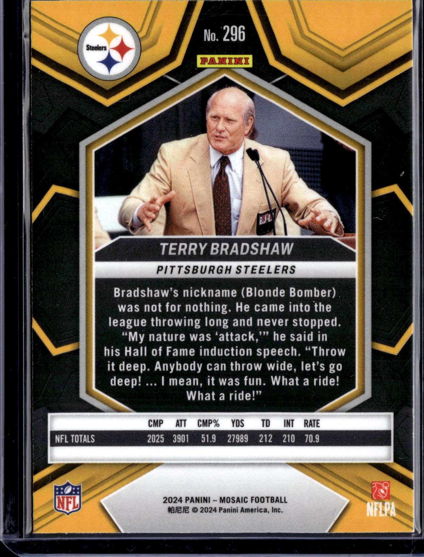 2024 Panini Mosaic Terry Bradshaw #296