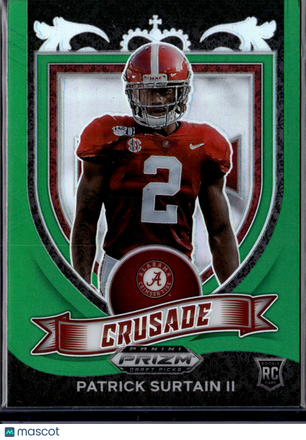 2021 Panini Prizm Draft Picks Crusade Patrick Surtain II #178 Green RC