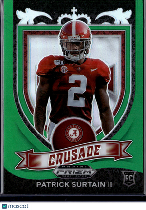 2021 Panini Prizm Draft Picks Crusade Patrick Surtain II #178 Green RC