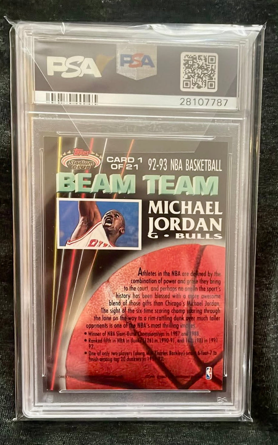 1992 Stadium Club Beam Team Michael Jordan #1