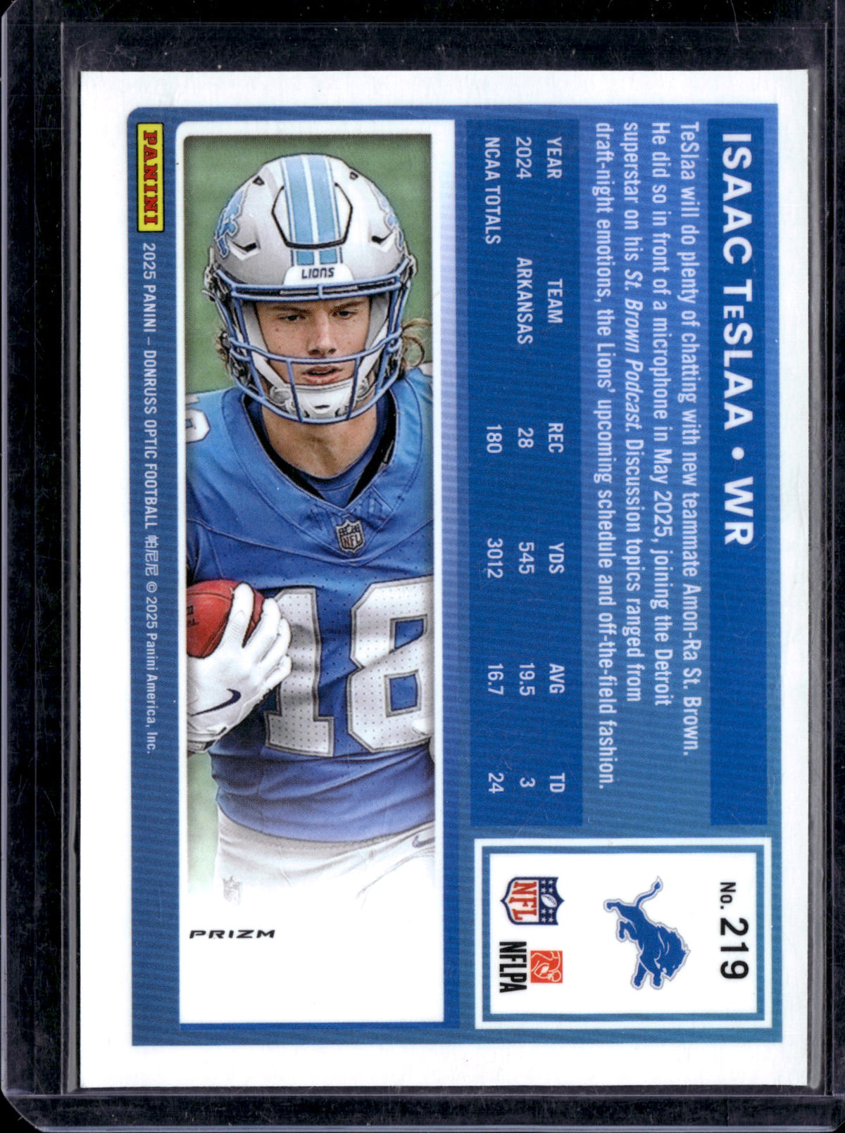 2025 Panini Donruss Optic Isaac TeSlaa #219