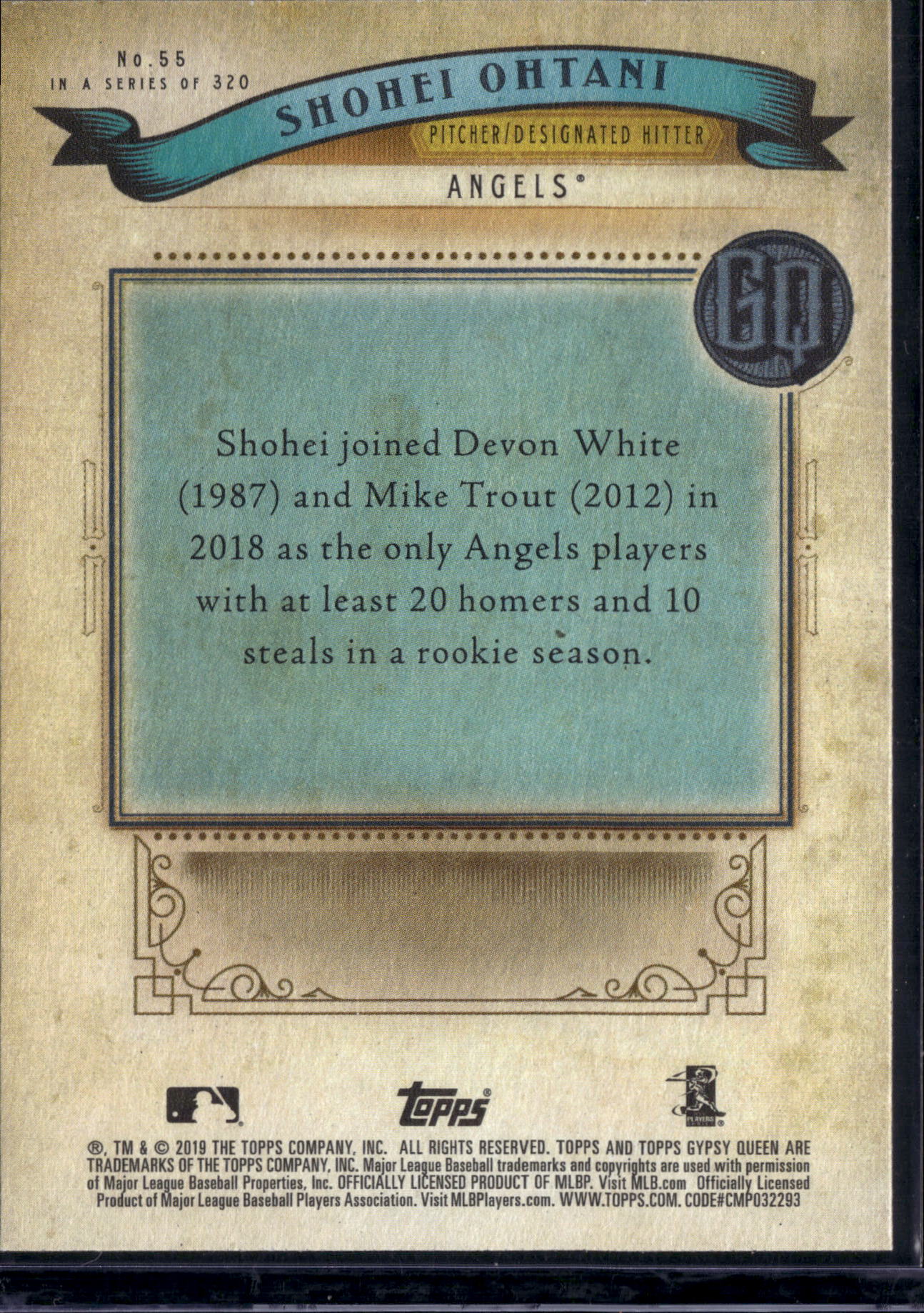 2019 Topps Gypsy Queen Shohei Ohtani #55