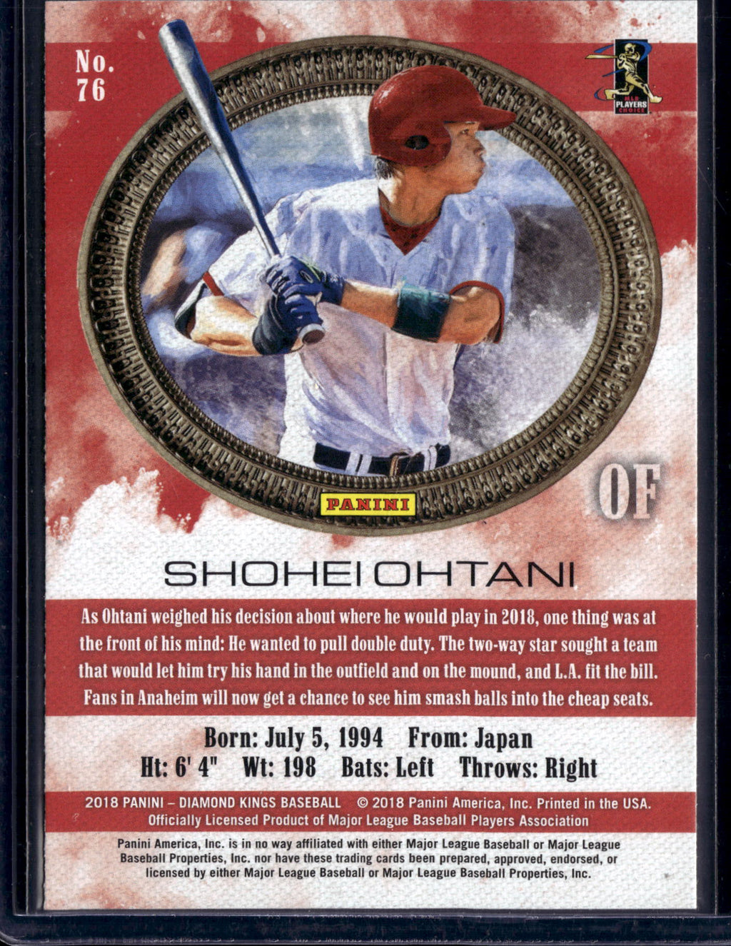 2018 Panini Diamond Kings Shohei Ohtani #76 RC