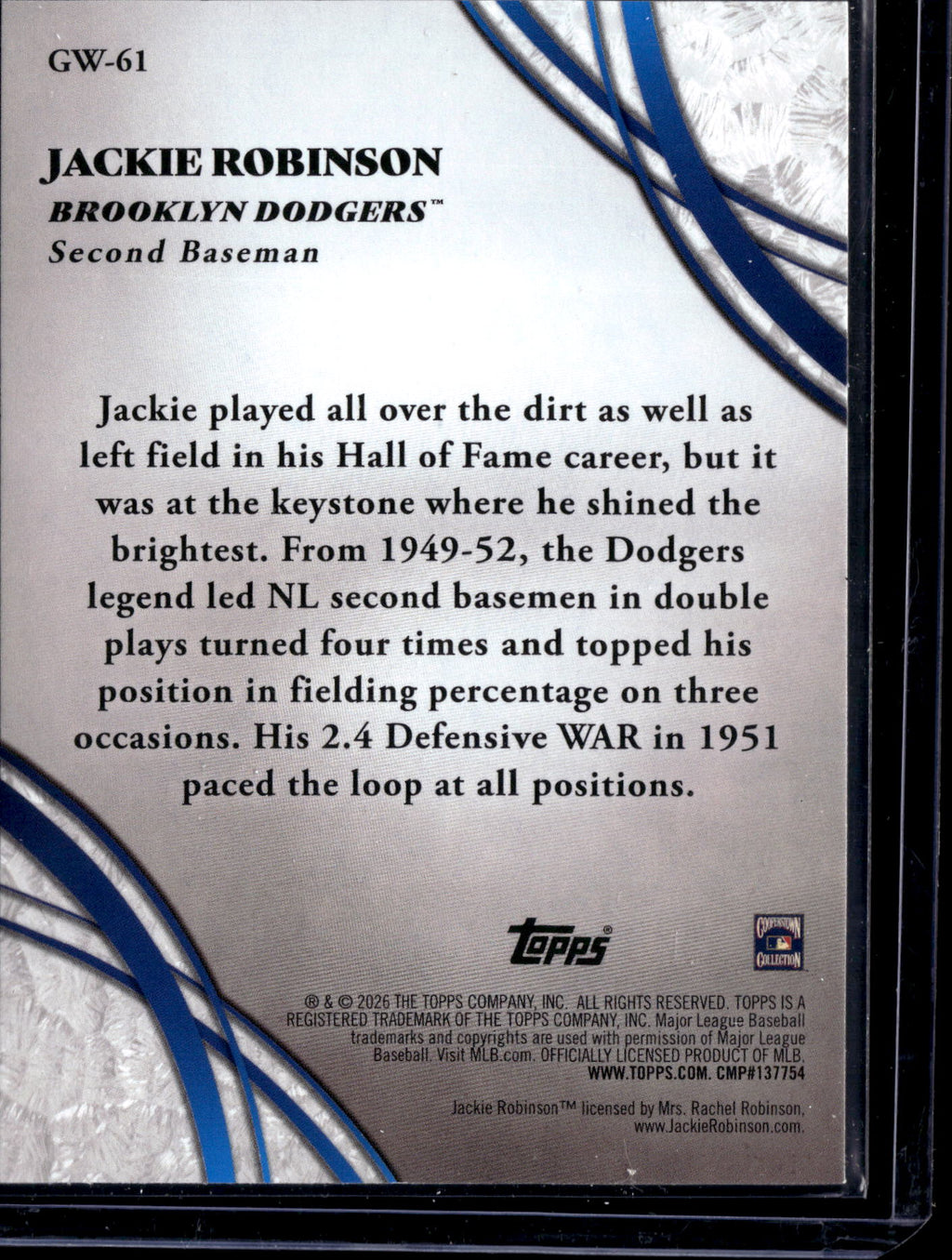 2026 Topps Glove Work Jackie Robinson #GW-61