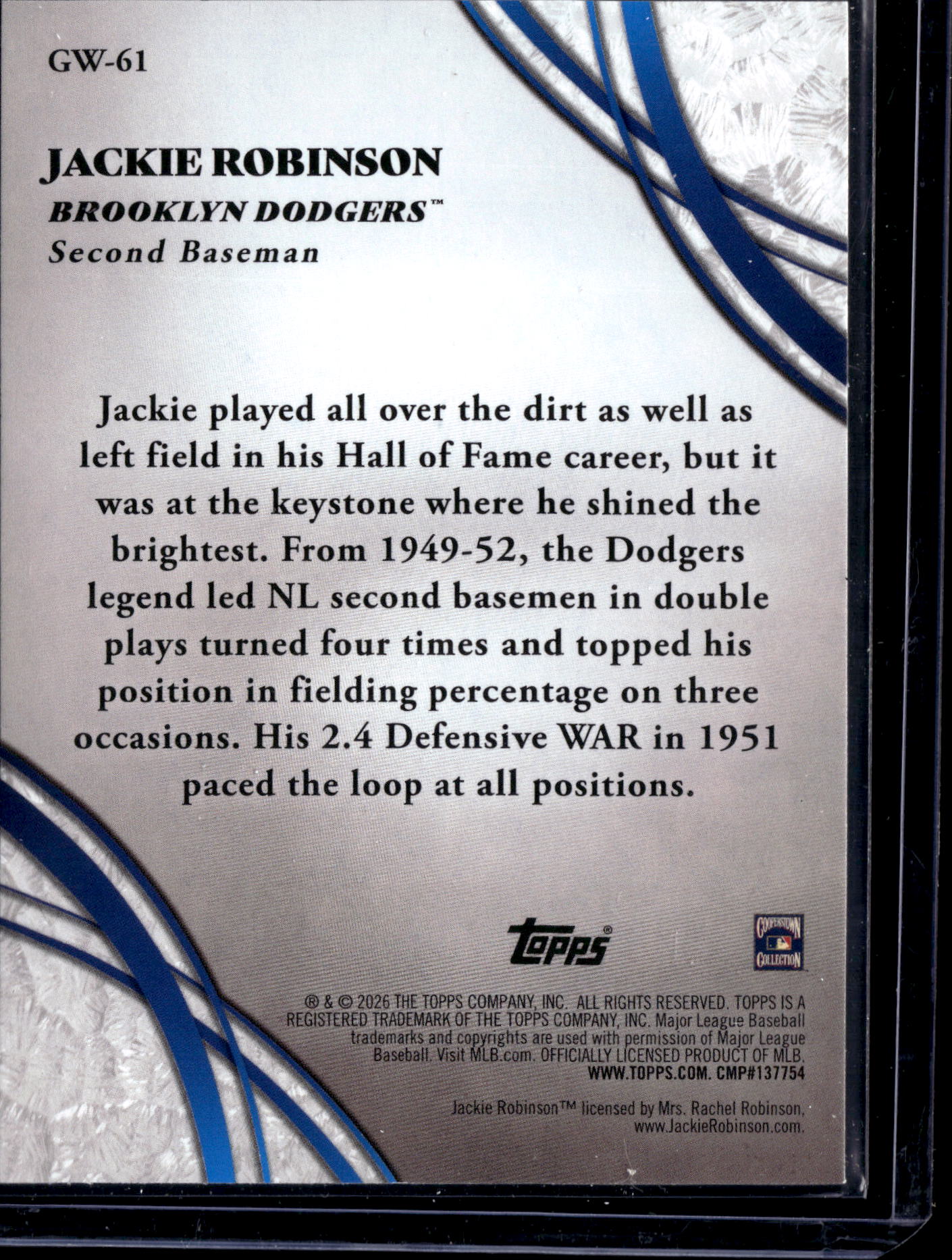 2026 Topps Glove Work Jackie Robinson #GW-61
