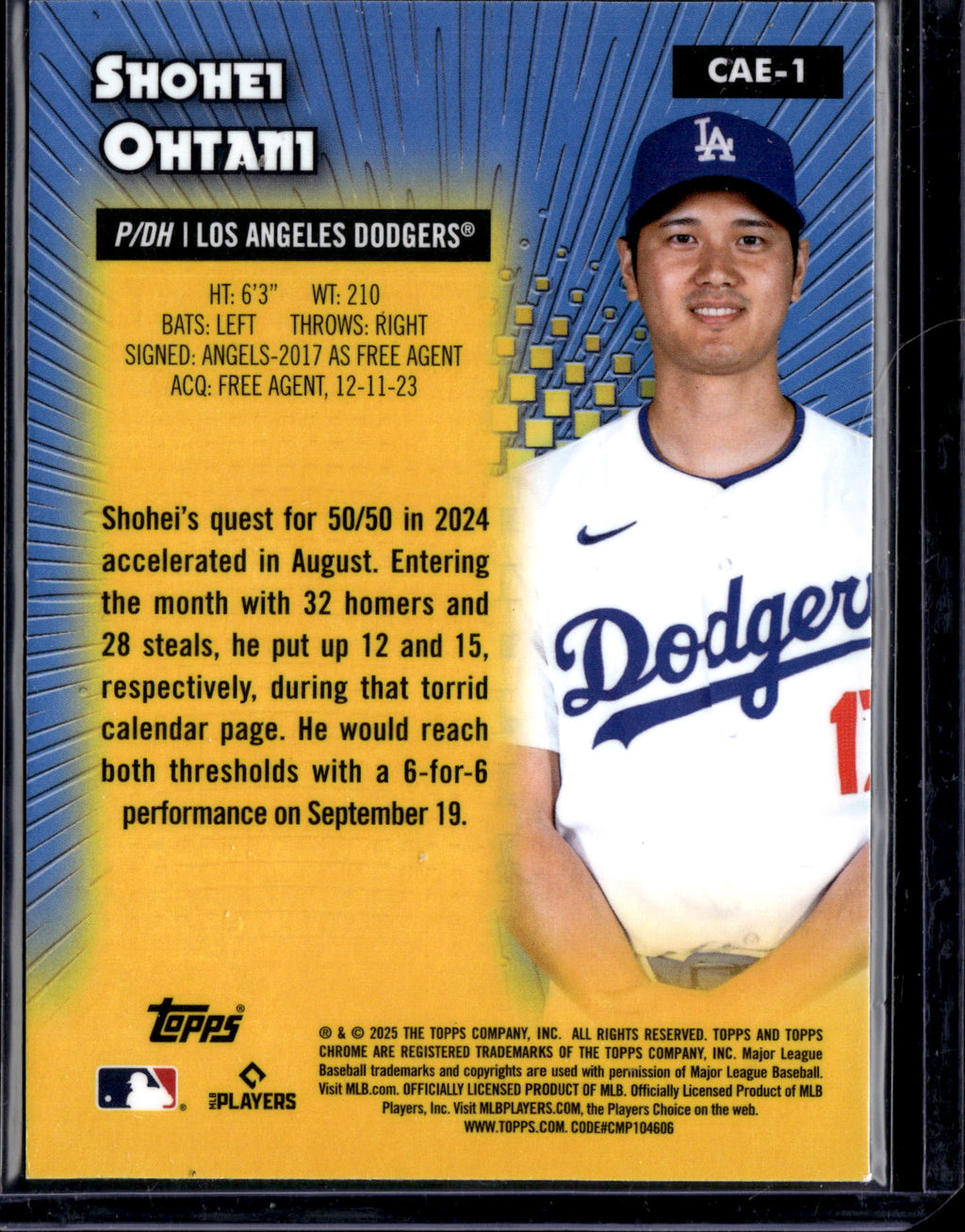 2025 Topps Chrome All-Etch Shohei Ohtani #CAE-1 /50