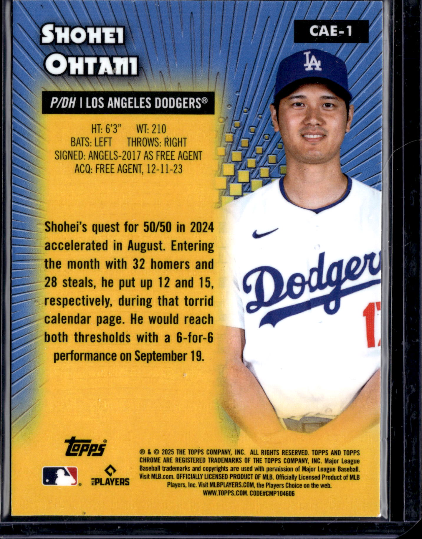 2025 Topps Chrome All-Etch Shohei Ohtani #CAE-1 /50