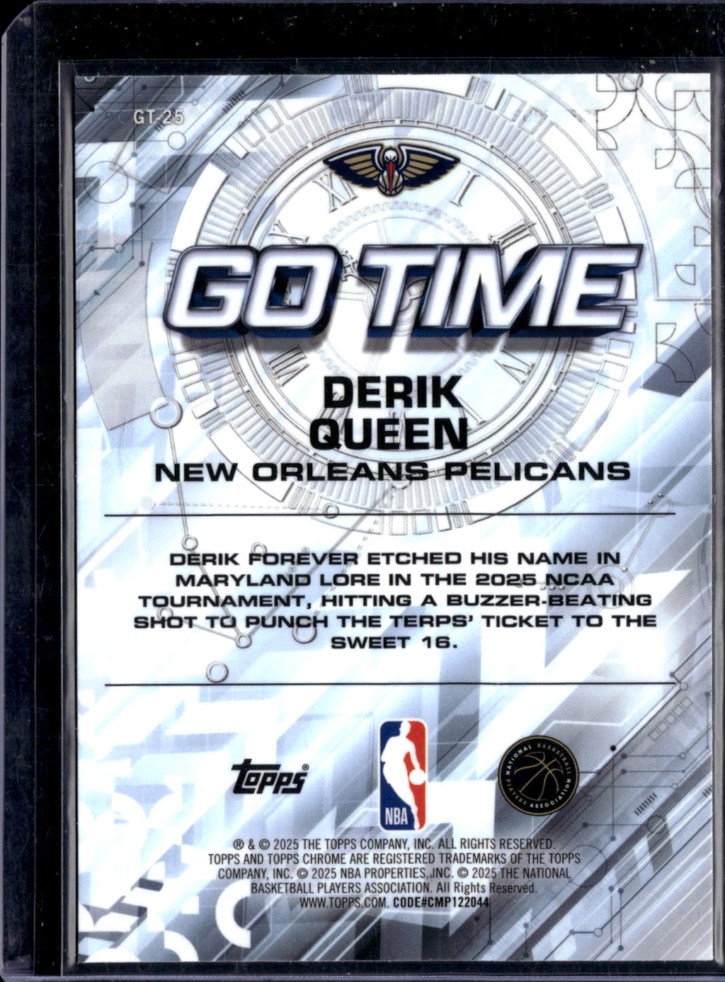 2025 Topps Chrome Go Time Derik Queen #GT-25 RC
