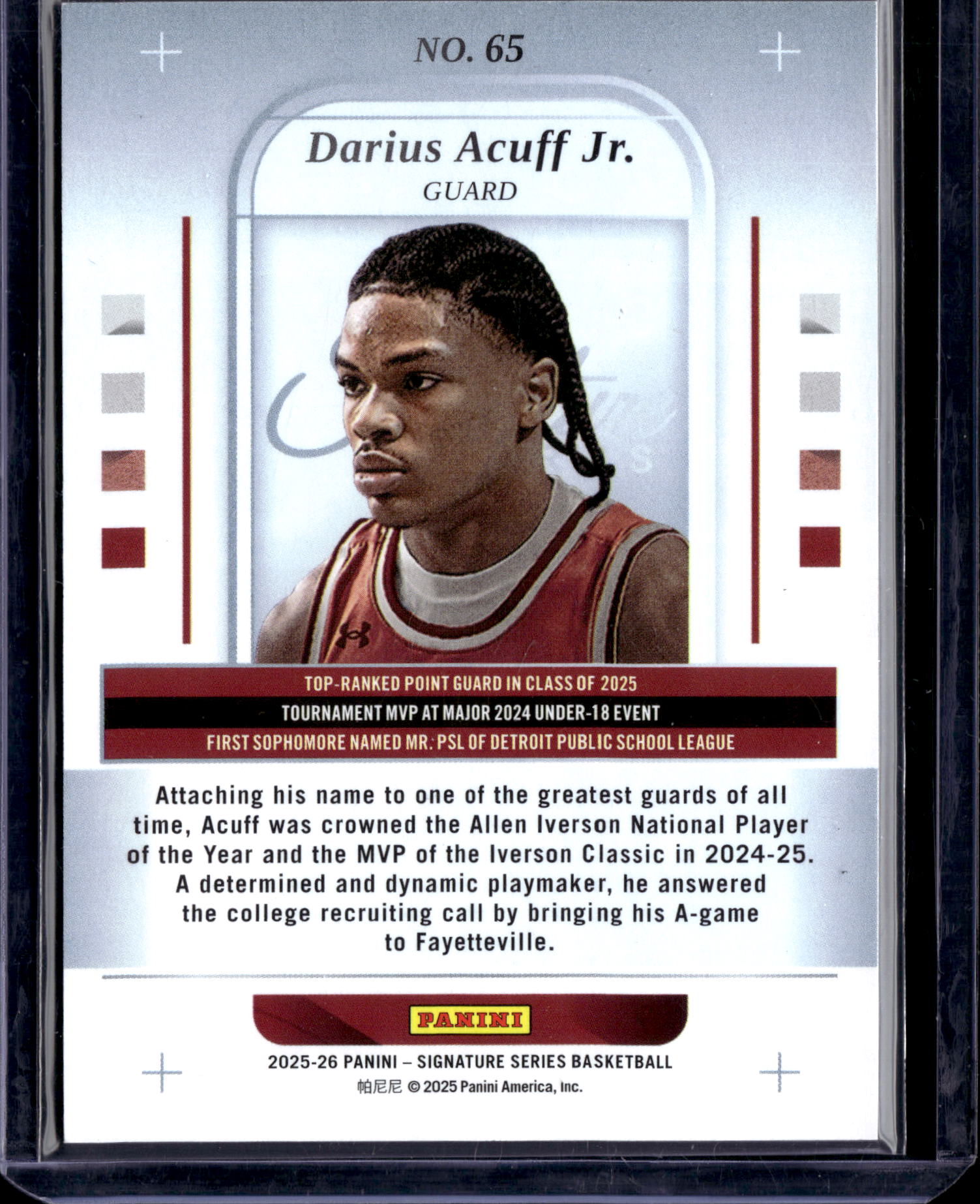 2025 Panini Signature Series Basketball Darius Acuff Jr. #65 /65