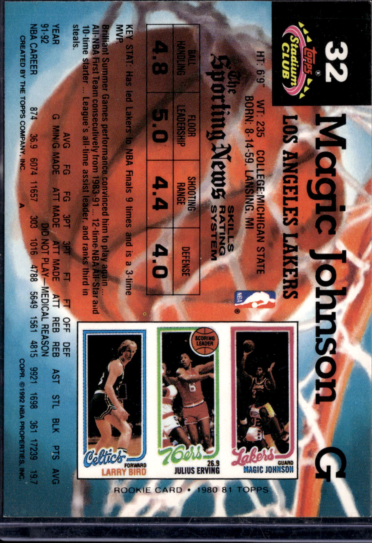 1993 Topps Stadium Club Magic Johnson #32