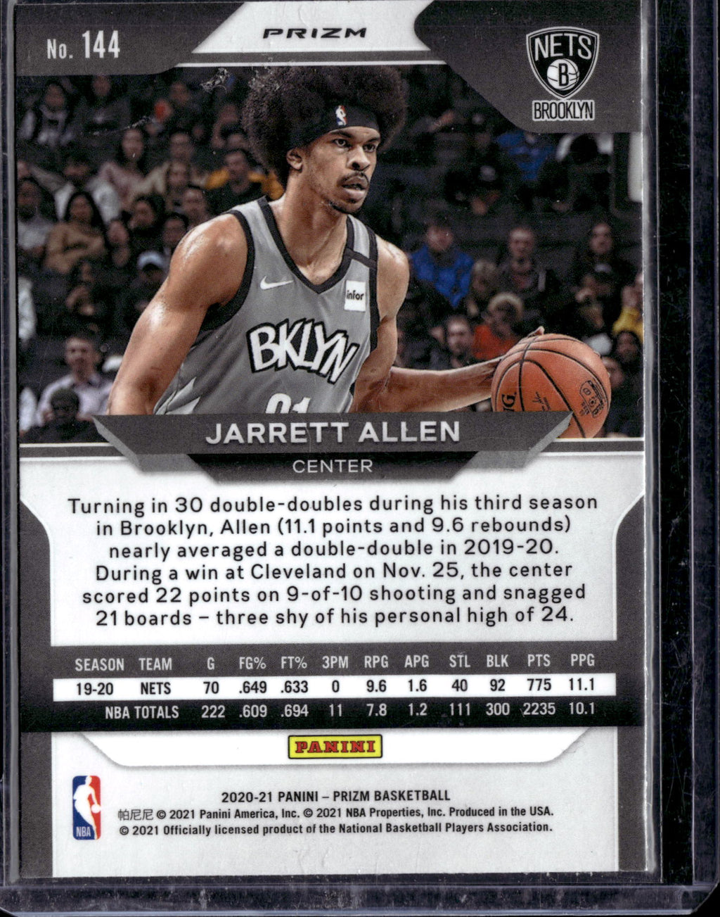 2021 Panini Prizm Jarrett Allen #144 Green