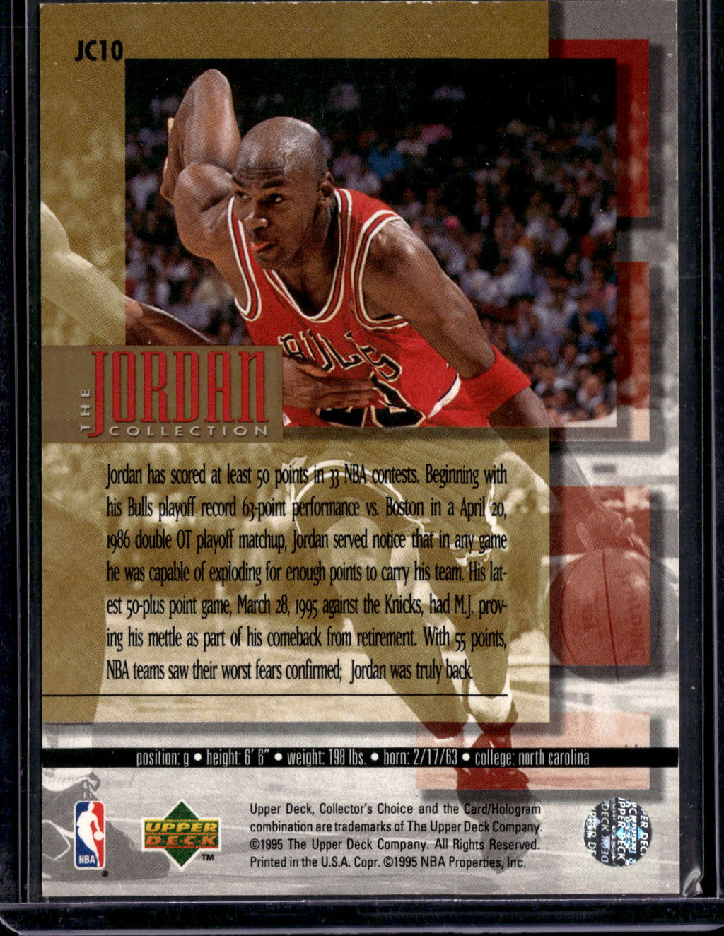 1995 Upper Deck Collector's Choice Jordan Collection Michael Jordan #JC10