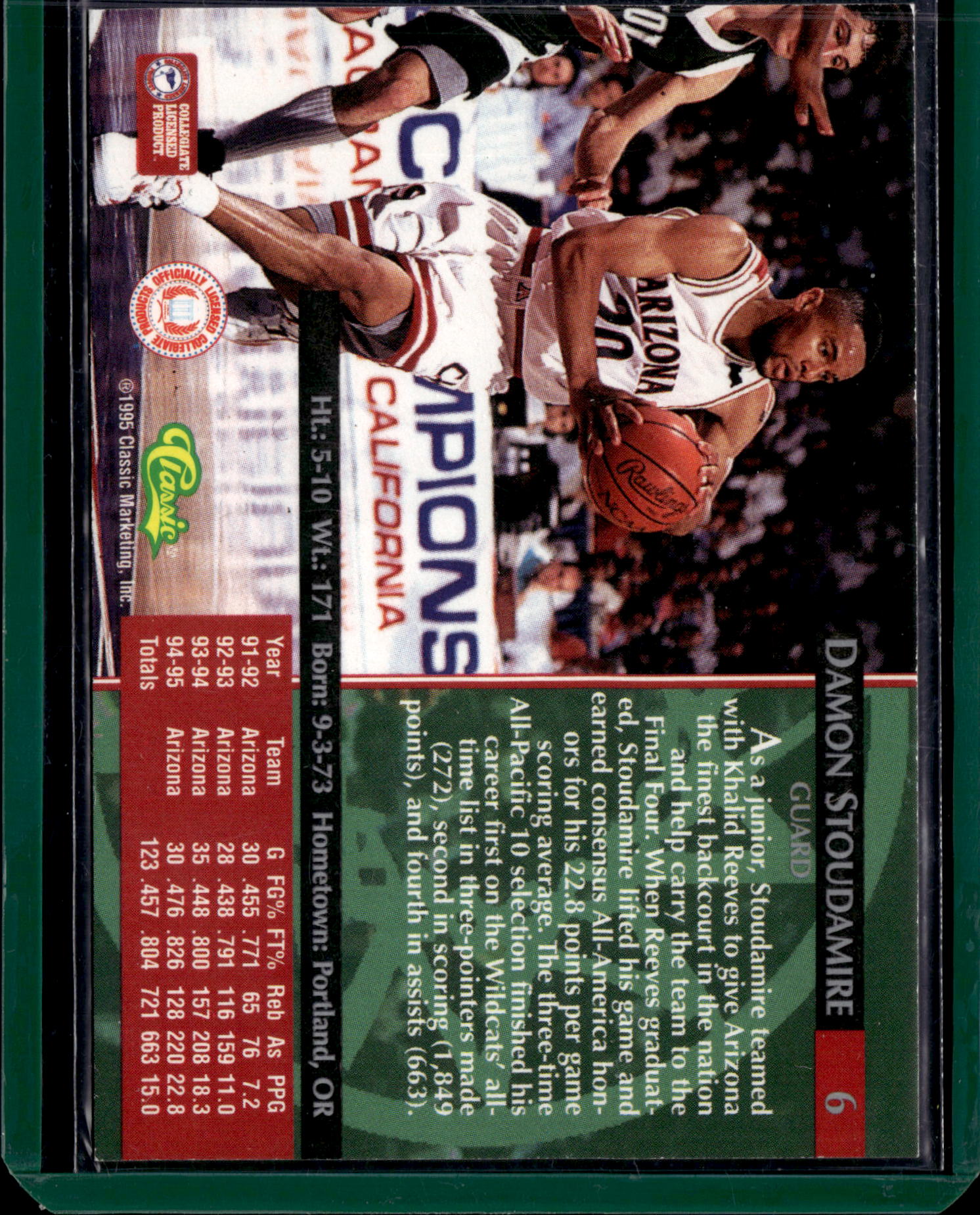 1995 Classic Damon Stoudamire #6