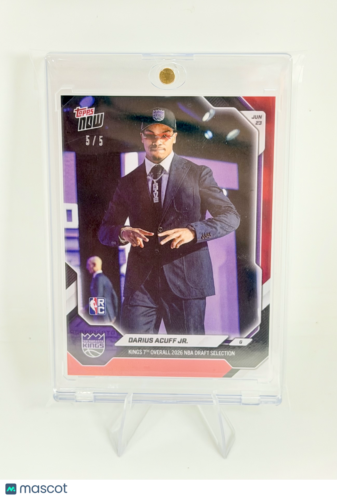 2026 Topps Now Darius Acuff Jr. #DACU Red Foil 5/5 Number Match Bookend