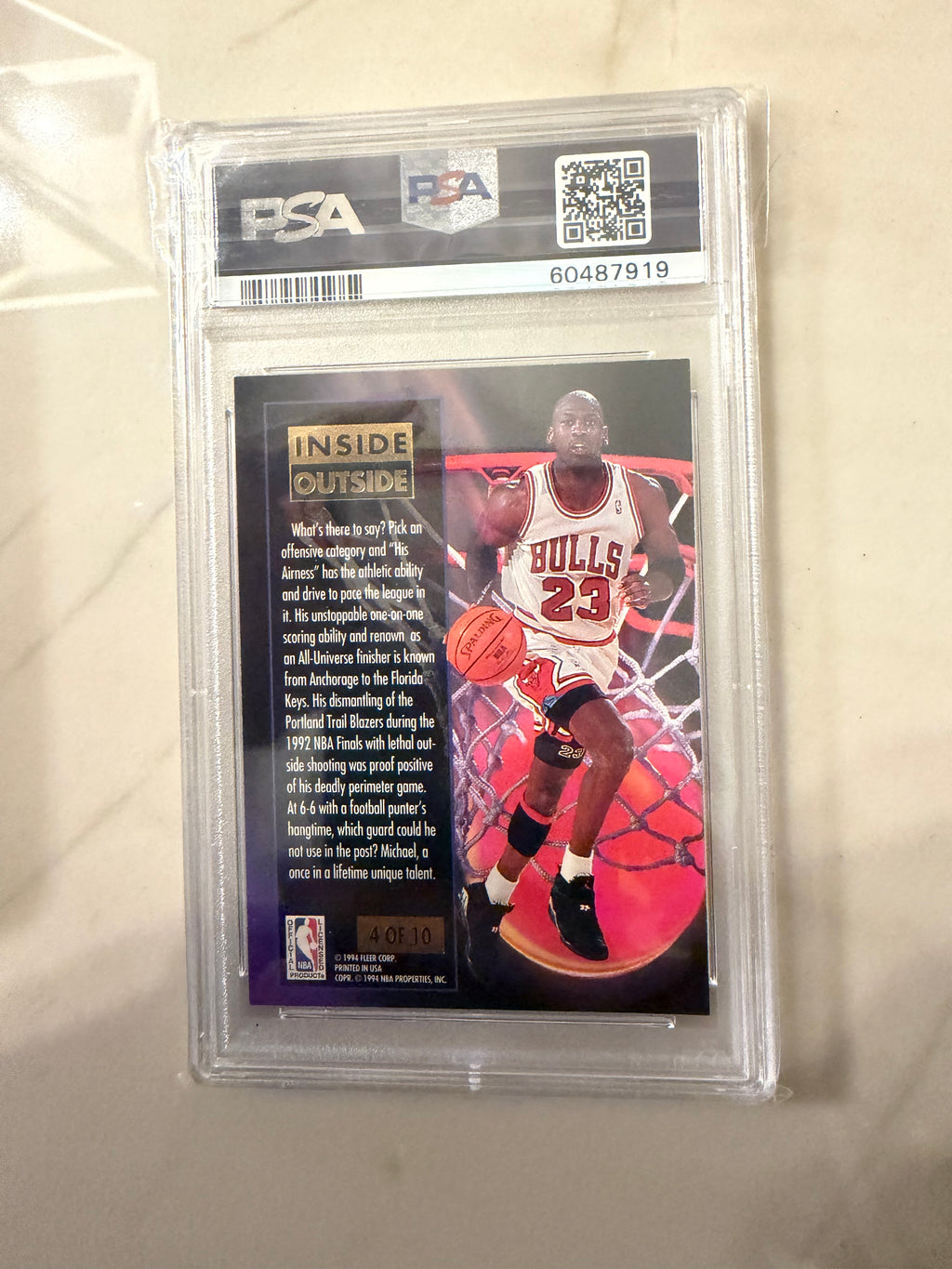 1993 Ultra Inside/Outside Michael Jordan #4