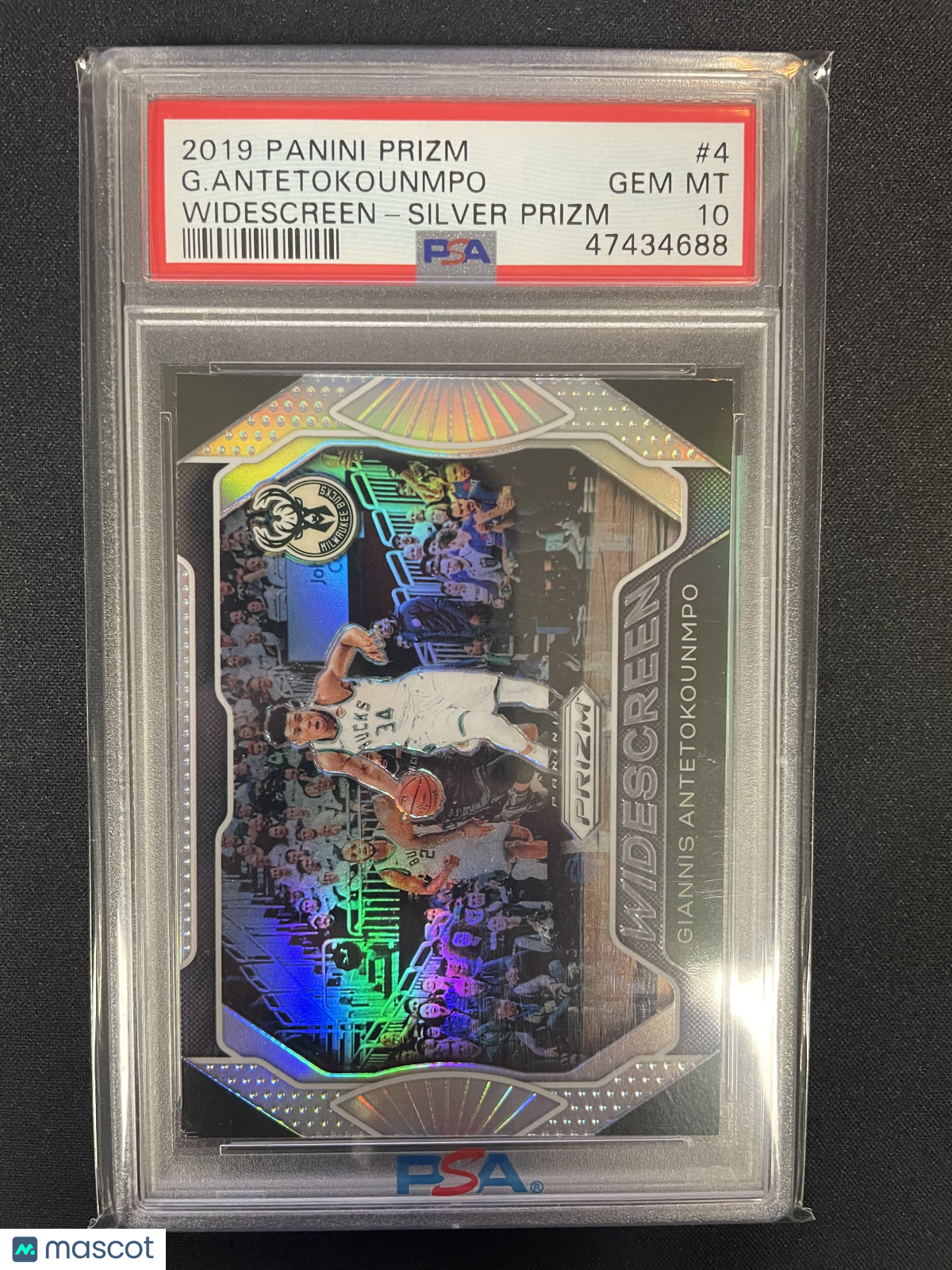 2019 Panini Prizm Widescreen G. Antetokounmpo #4 Silver PSA 10