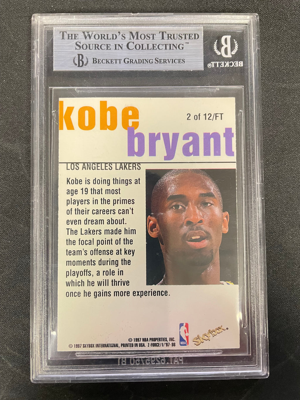 1997 Z-Force Fast Track Kobe Bryant #2 POP 9