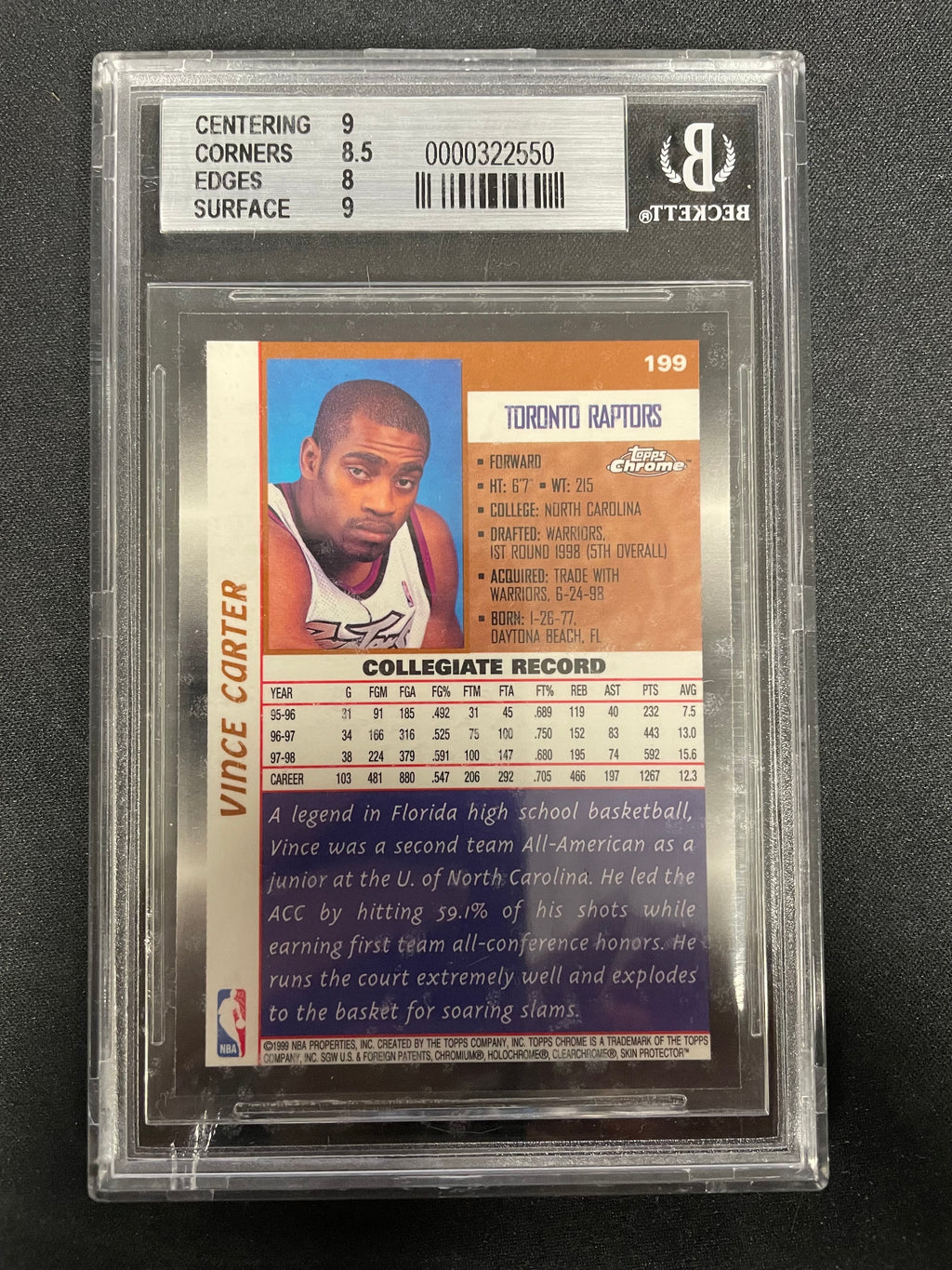 1998 Topps Chrome Vince Carter #199