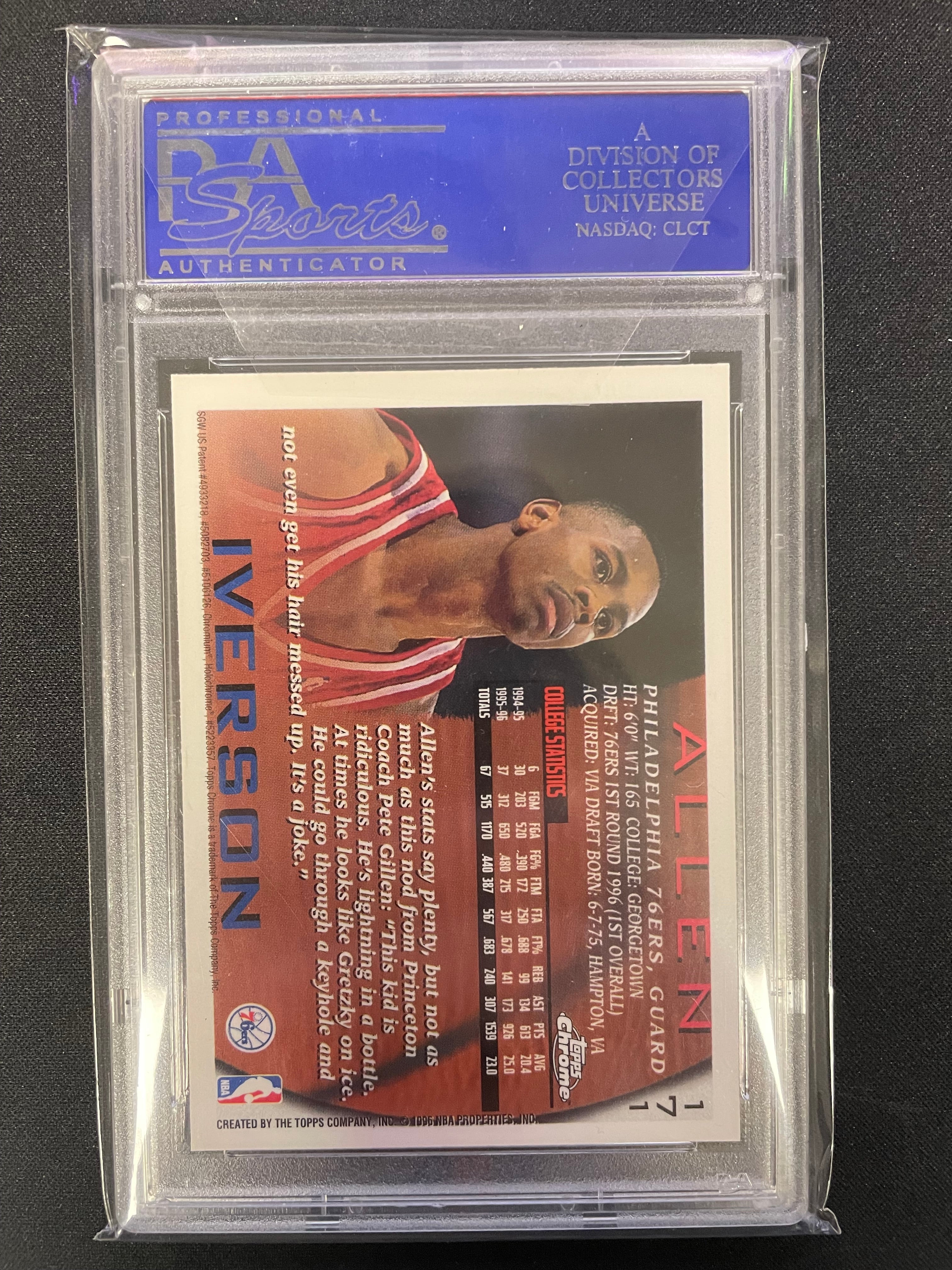 1996 Topps Chrome Allen Iverson #171 PSA 10
