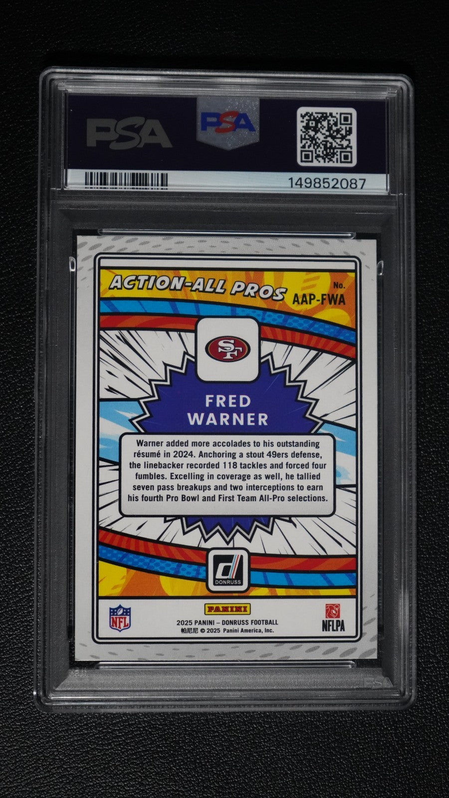 2025 Panini Donruss Action All-Pros #AAP-FWA Fred Warner