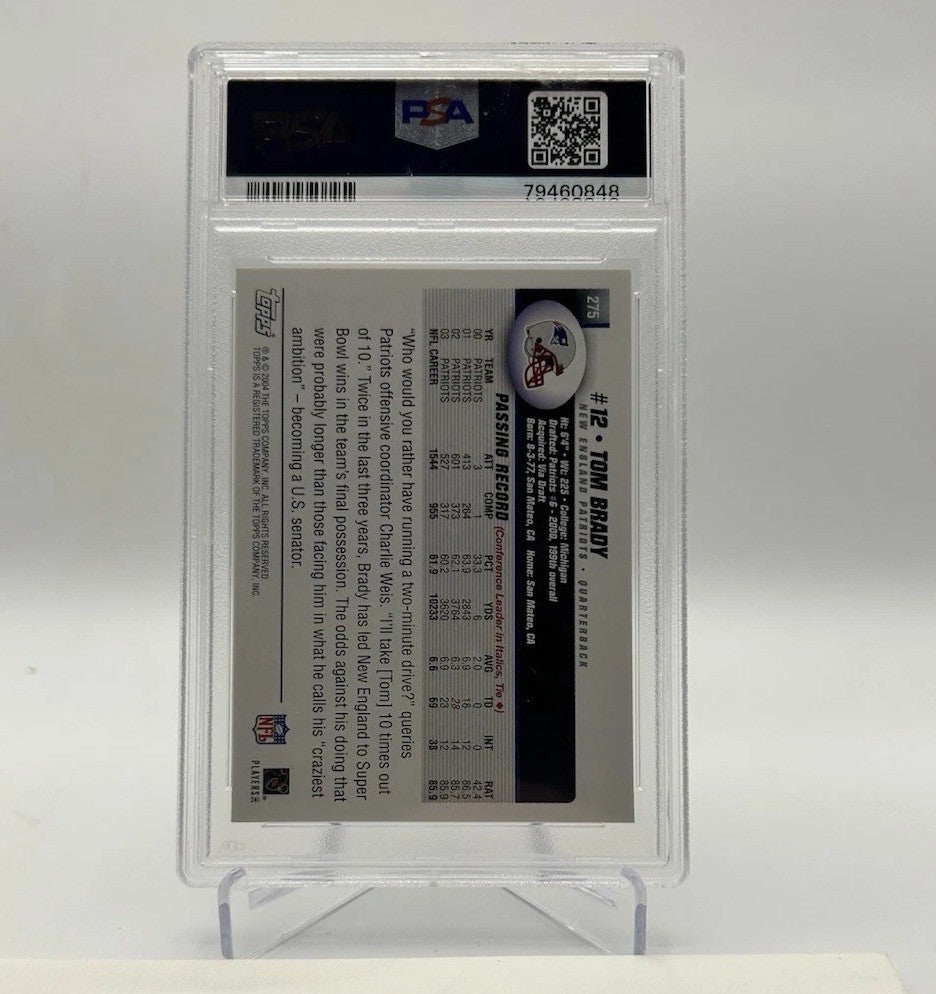 2004 Topps Tom Brady #275 Collection Parallel/Variety Base Set PSA 9
