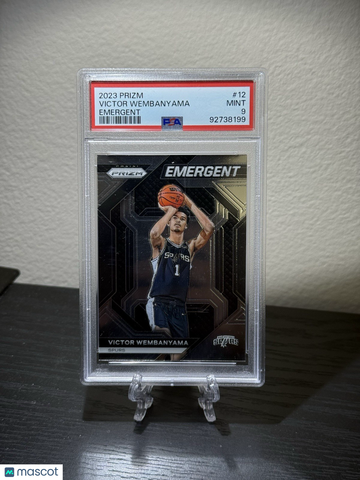 2023 PANINI PRIZM EMERGENT Victor Wembanyama #12 Silver Prizm Rookie PSA 9