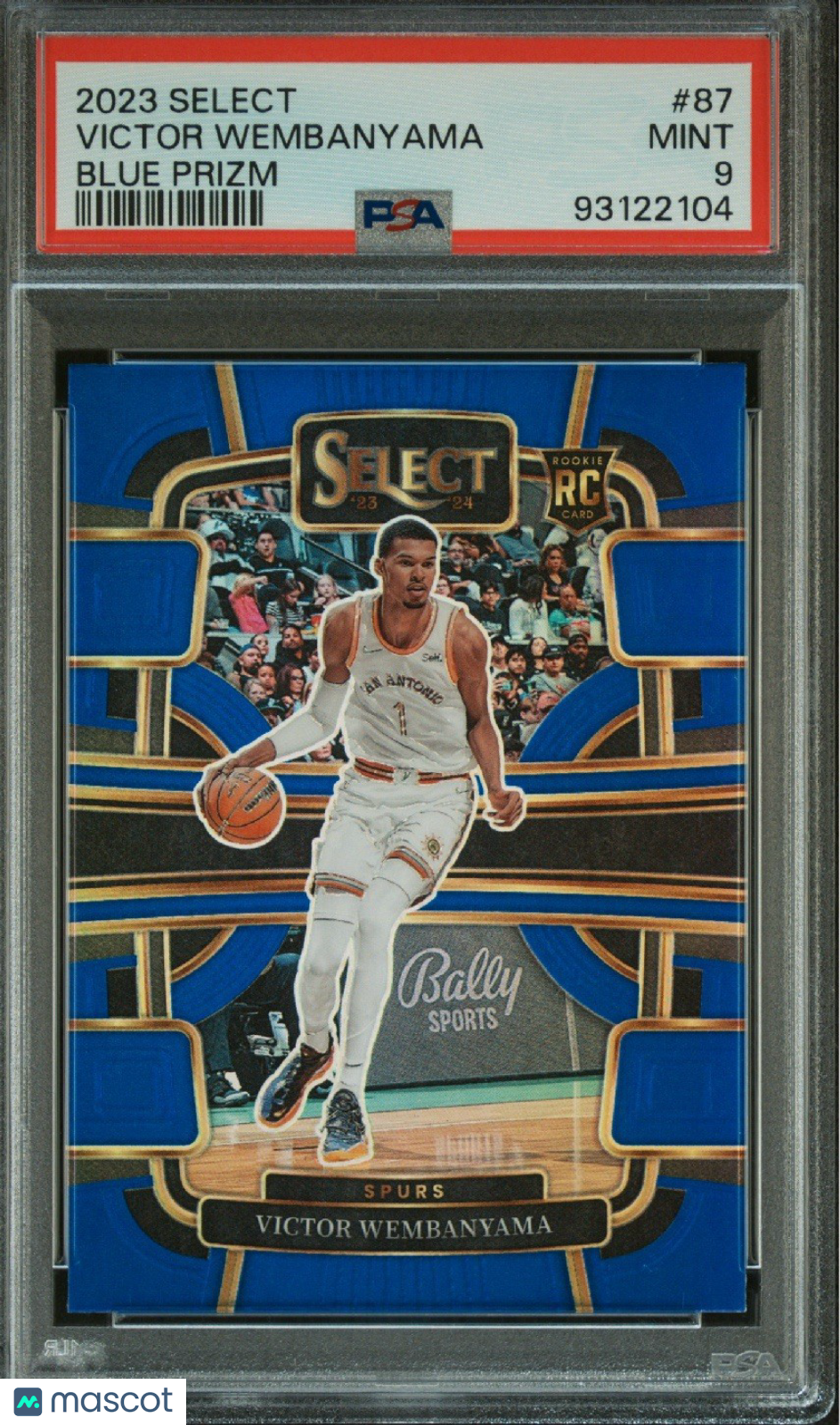 2023-24 Panini Select Victor Wembanyama #87 Blue Prizm Rookie Base Set PSA 9