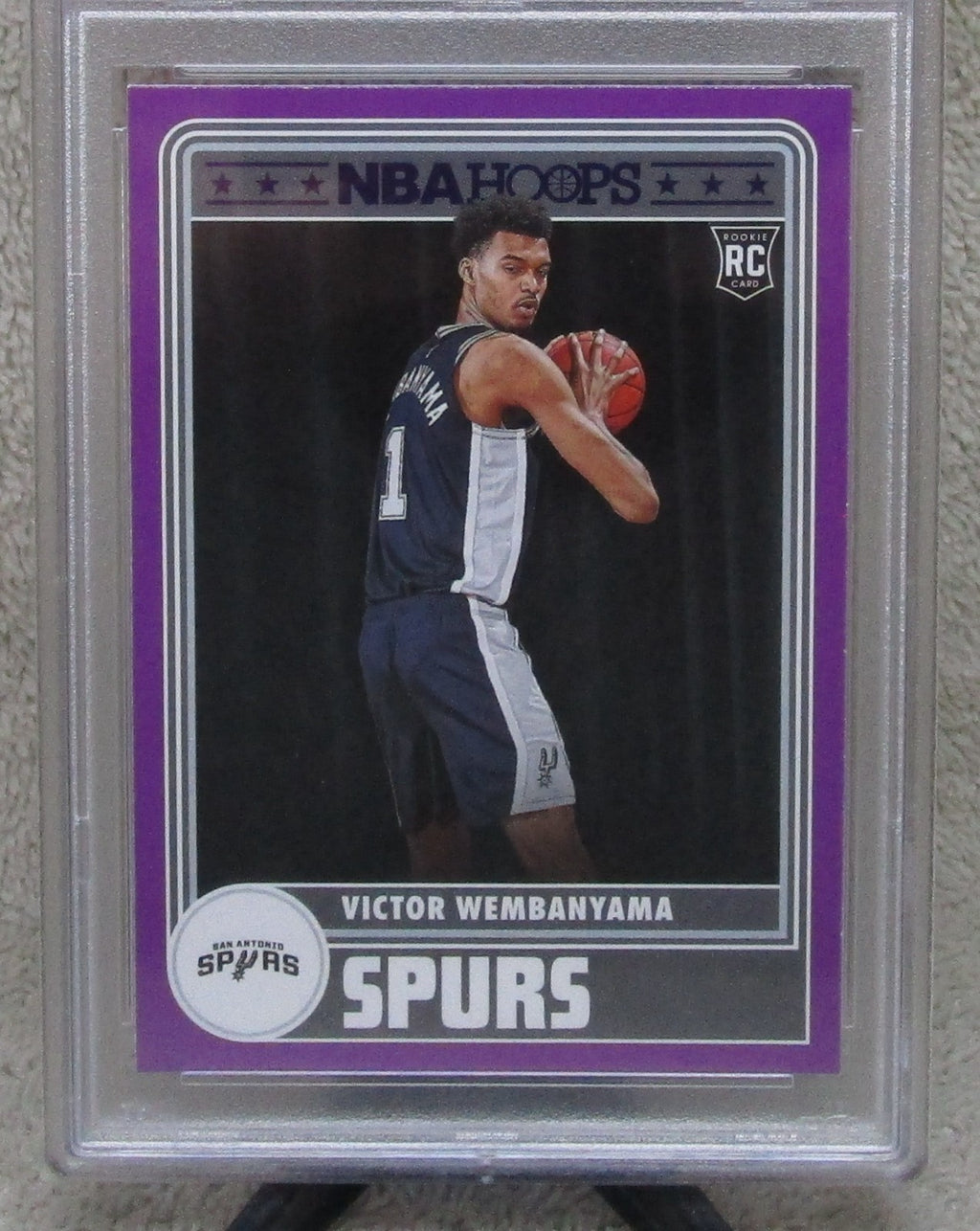 2023 Panini Victor Wembanyama #298 Panini NBA Hoops Purple Parallel RC PSA 9