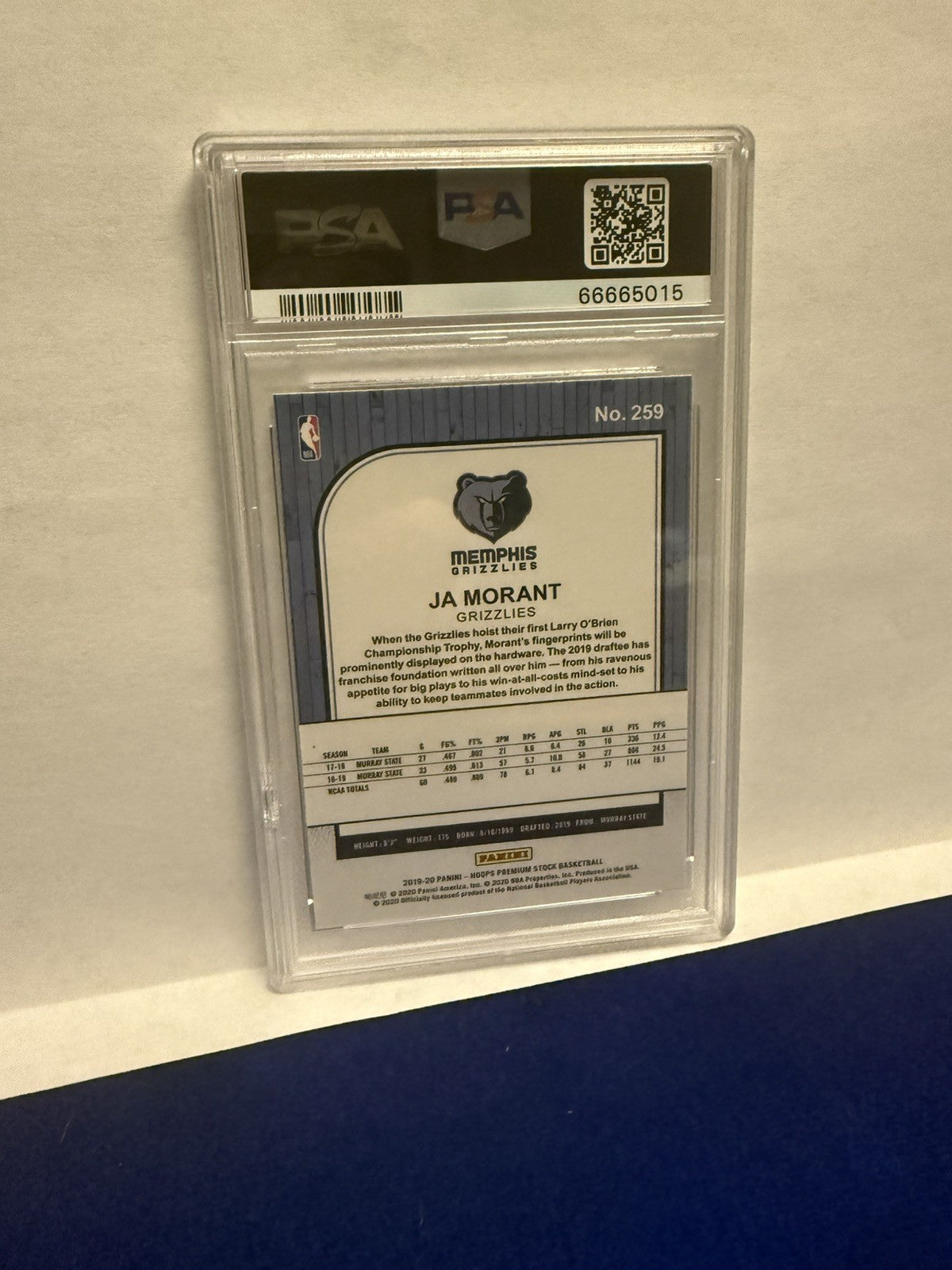 2019 2022-23 Panini Chronicles Ja Morant #598 Silver Parallel/Variety PSA 10