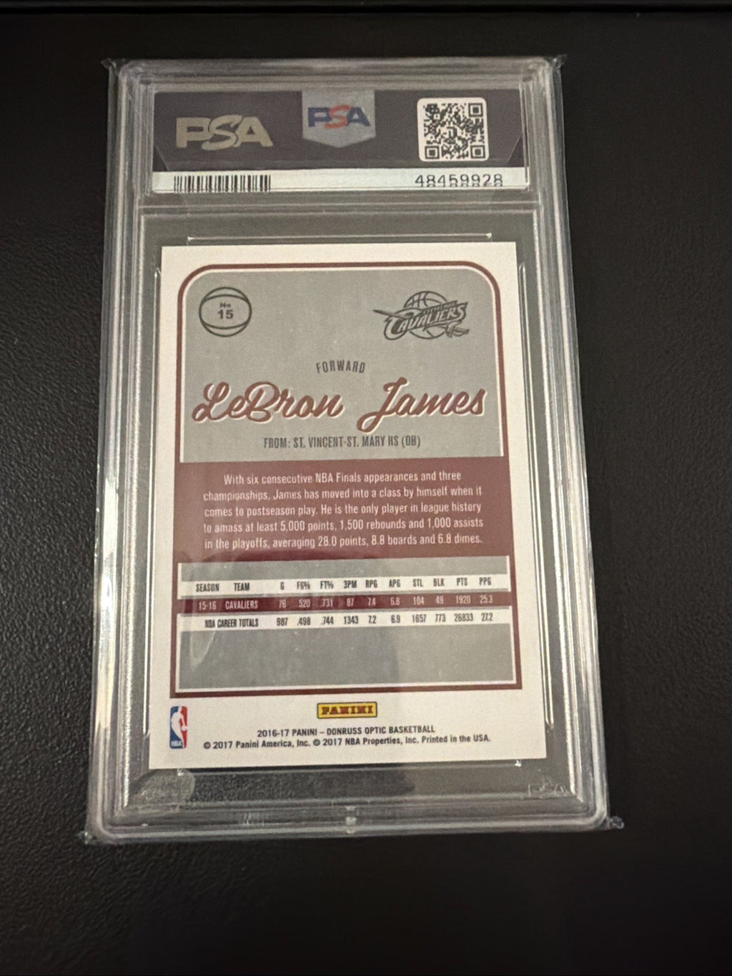 2016-17 Panini Donruss Optic LeBron James Kobe Bryant #15 [Base] Base Set