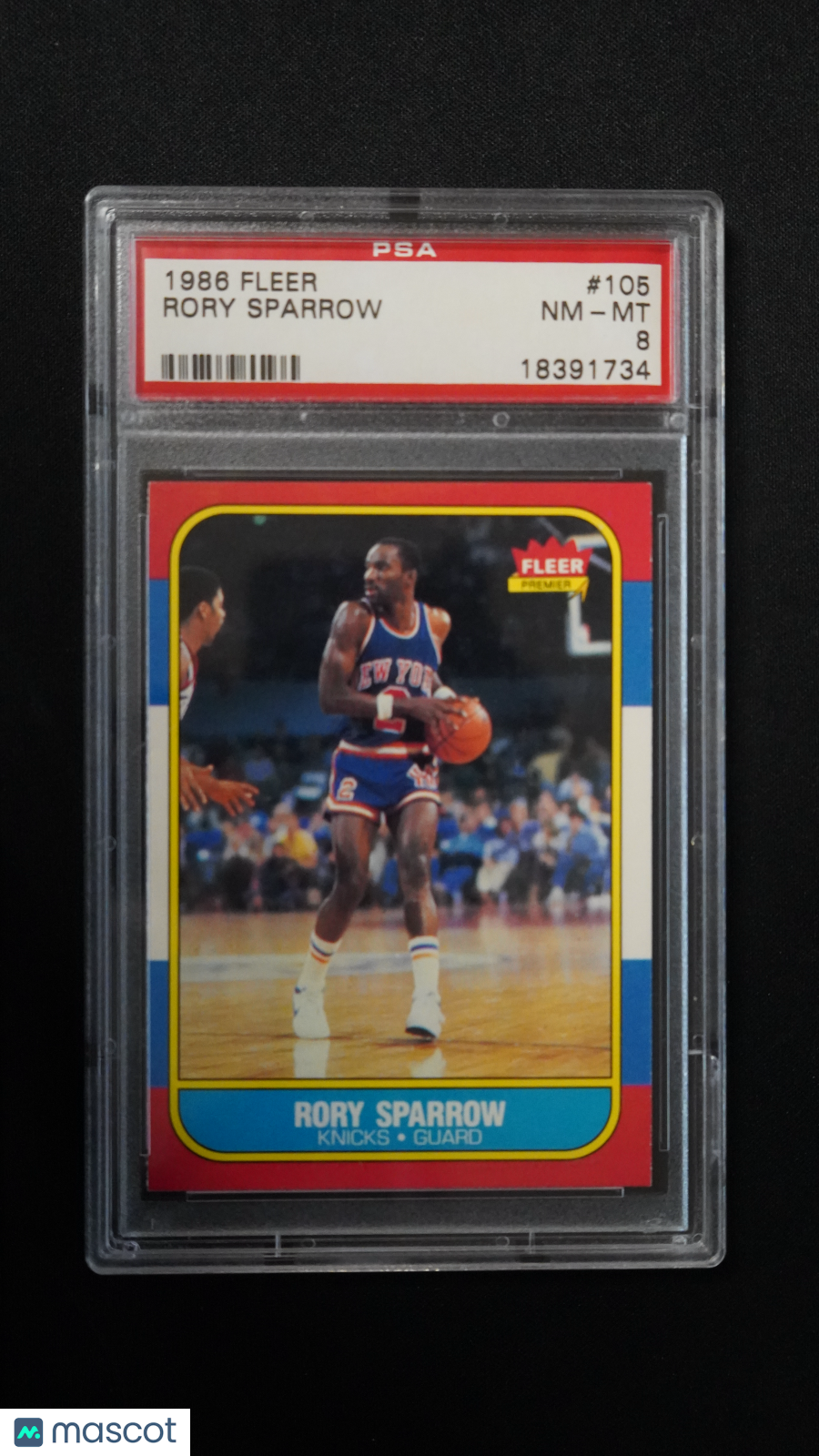 1986 Fleer Rory Sparrow #105 PSA 8