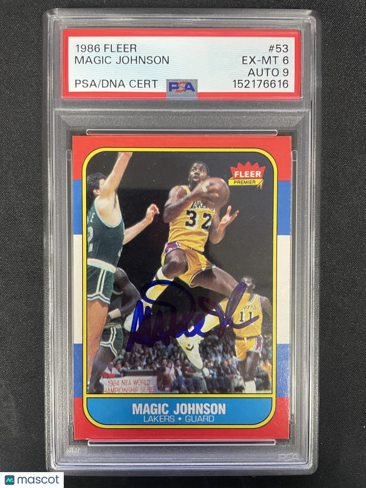 1986 Fleer Magic Johnson #53 Auto 9