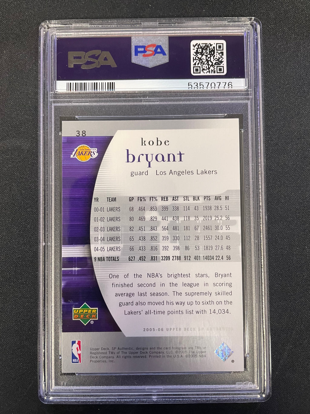 2005 SP Authentic Kobe Bryant #38