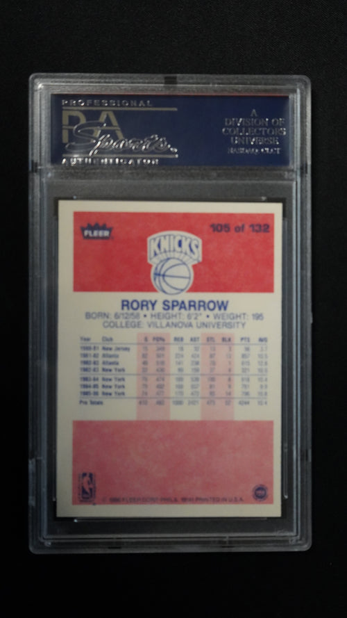 1986 Fleer Rory Sparrow #105 PSA 8