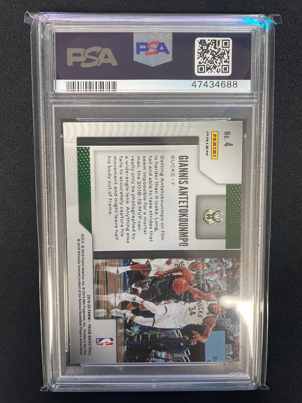 2019 Panini Prizm Widescreen G. Antetokounmpo #4 Silver PSA 10