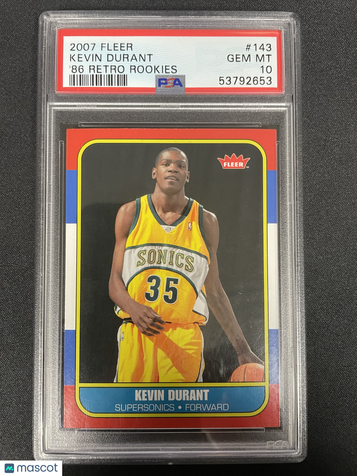 2007 Fleer '86 Retro Rookies Kevin Durant #143 PSA 10