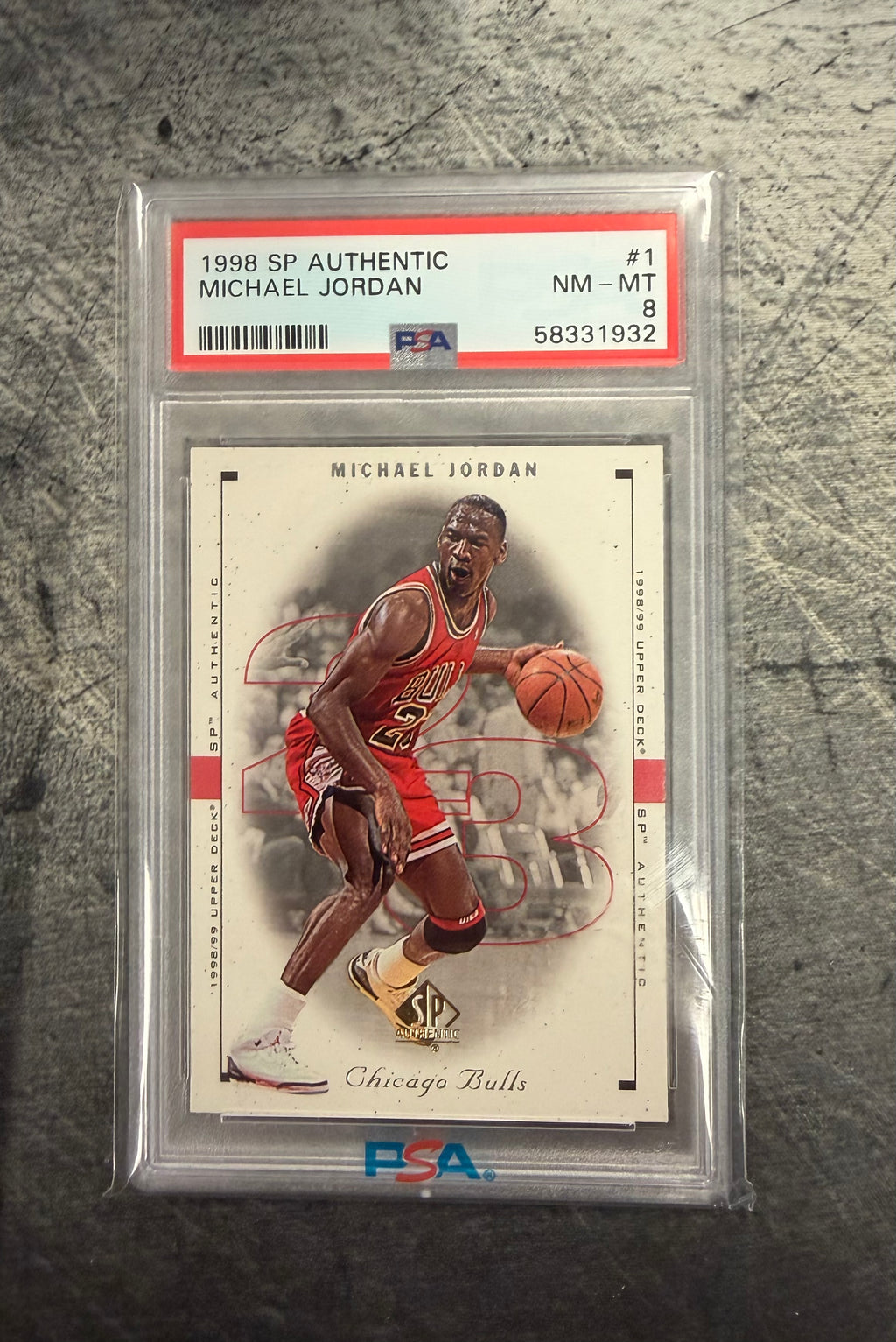 1998 SP Authentic Michael Jordan #1 PSA 8